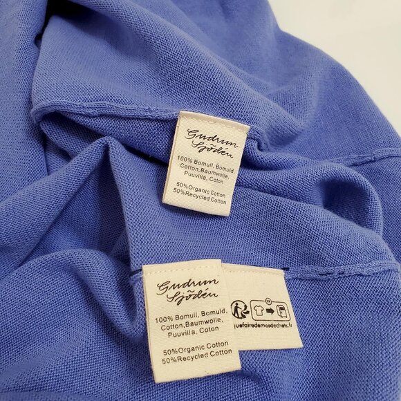 Gudrun Sjoden Womens 2 Piece Set Iris Tunic Dress Cardigan M Blue Floral Pockets - Picture 16 of 16